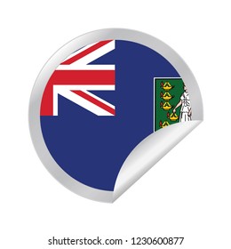 Vector British Virgin Islands circle folded