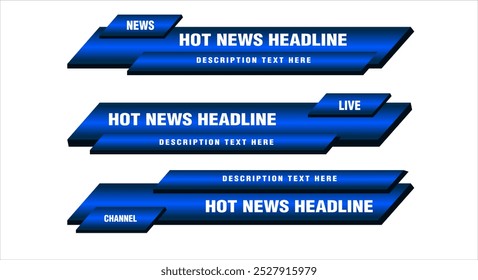 vector of broadcast breaking headline news lower thirds design headline bar layout design template for television,video and media channel modern futuristic elegant