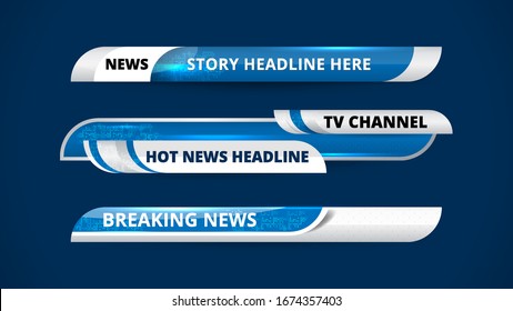 Vector of Broadcast News Lower Thirds Template for Television, Video and Media Channel