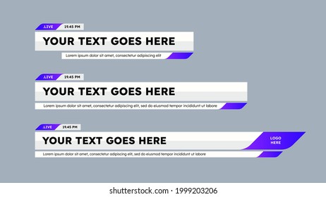 Vector of Broadcast News Lower Thirds Template for Television, Video and Media Channel