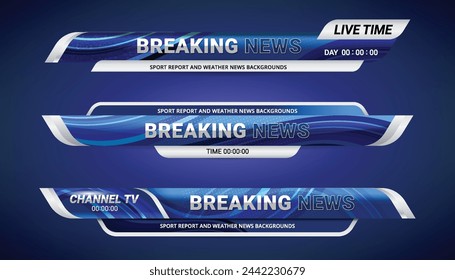 Vector of Broadcast News Lower Thirds Template for Television, Video and Media Channel