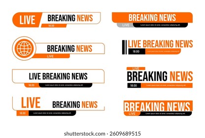 Vector of Broadcast News Lower Thirds Template for Television, Video and Media Channel. Vector eps	
