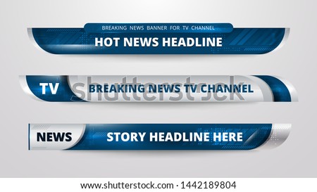 Vector of Broadcast News Lower Thirds Template for Television, Video and Media Channel