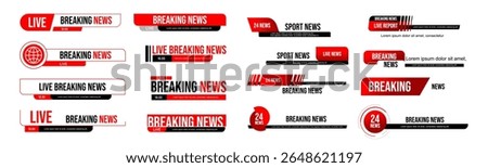 Vector of Broadcast News Lower Thirds Template for Television, Video and Media Channel. Vector eps