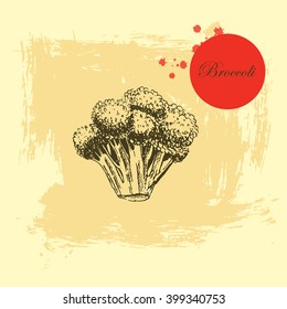 Vector broccoli drawing.a
