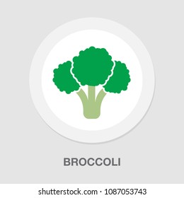 vector broccoli vegetable illustration, vegetarian nutrition symbol - fresh, healthy and organic