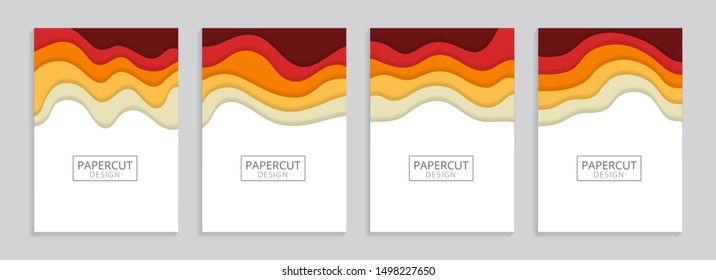 vector brochure a4 template with papercut style. vertical magazine corporate design 