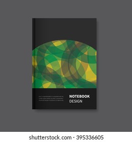 vector brochure with abstract background and dark / scrapbook cover first page