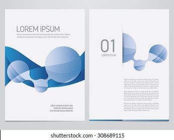 Vector brochure, annual report, flyer, magazine template. Modern blue corporate design.