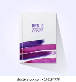 Vector brochure, book, flyer, journal cover watercolor design template.