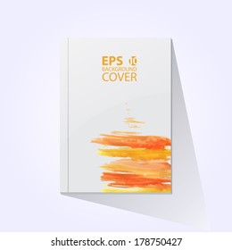 Vector brochure, book, flyer, journal cover watercolor design template.