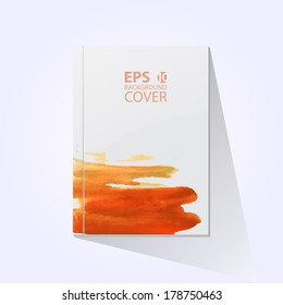 Vector brochure, book, flyer, journal cover watercolor design template.