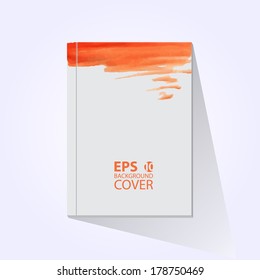 Vector brochure, book, flyer, journal cover watercolor design template.