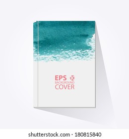 Vector brochure, book, flyer, journal cover watercolor design template.