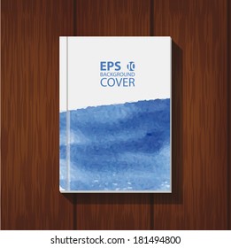 Vector brochure, book, flyer, journal cover watercolor design template.