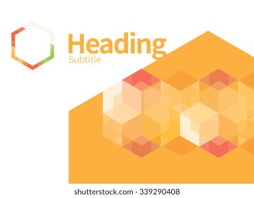 Vector Brochure / Booklet Catalog / Web Page Design Template with Hexagons