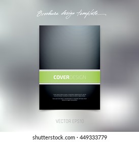 Vector brochure or booklet cover design template. Business concept. Flyer idea. Stitched detail