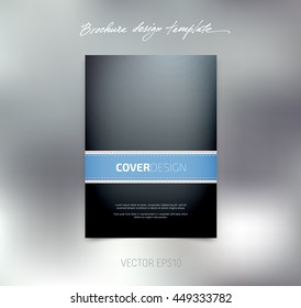 Vector brochure or booklet cover design template. Business concept. Flyer idea. Stitched detail