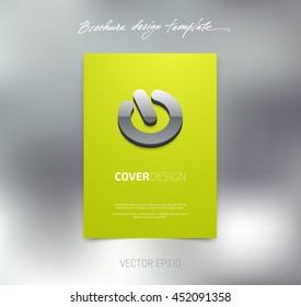 Vector brochure or booklet cover design template. Business concept. Flyer idea. Poster with 3d icon