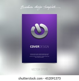 Vector brochure or booklet cover design template. Business concept. Flyer idea. Poster with 3d icon