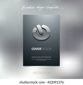 Vector brochure or booklet cover design template. Business concept. Flyer idea. Poster with 3d icon