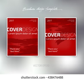 Vector brochure or booklet design template. Business concept. Flyer idea. Grungy brush strokes background