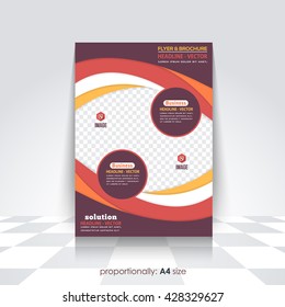 Vector Brochure, Business A4 Flyer and Catalog Cover Template, Corporate Leaflet Background