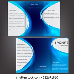 Vector brochure business template design with blue elements. EPS 10