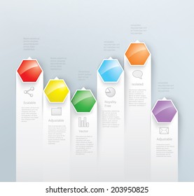 Vector brochure chart elements set with icons