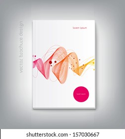 Vector Brochure Cover Design Template With Abstract Dynamic Wave Background