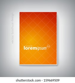 Vector brochure cover design template with modern clean and minimal orange background. Contemporary design. Can be used for stationery, business cards, web and flyers. 