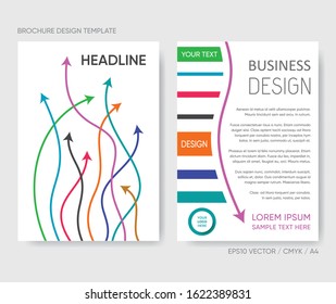 Vector brochure cover design template with colourful arrows