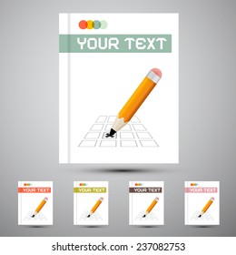 Vector Brochure Cover Design Template with Pencil Check Option