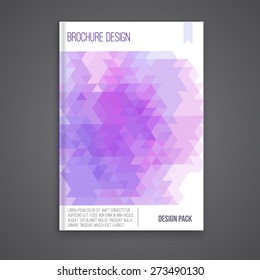 Vector brochure cover design template with abstract geometric shape, triangle background for your business. EPS10.