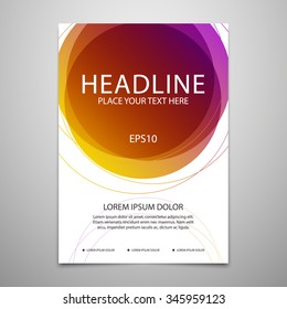Vector brochure cover design template with circle shapes