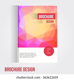 Vector brochure cover design template with abstract geometric shape, triangle background for your business. EPS10