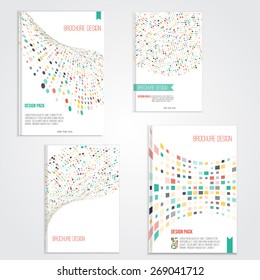 Vector brochure cover design templates with abstract geometric triangular and circle backgrounds for your business. EPS10.