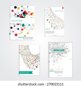 Vector brochure cover design templates with abstract geometric triangular and circle backgrounds for your business. EPS10.