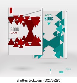 Vector brochure cover design templates with abstract geometric triangular backgrounds for your business.
