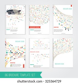 Vector brochure cover design templates with abstract geometric triangular connection  backgrounds for your business.