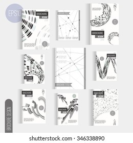 Vector brochure cover design templates with abstract geometric triangular connection  backgrounds for your business