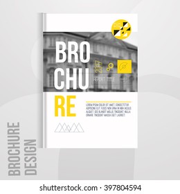 Vector brochure cover template with blured city landscape. Business brochure cover design, flyer brochure cover, professional corporate brochure  cover