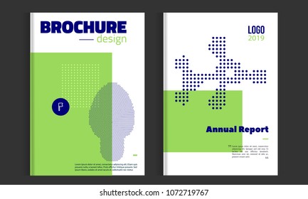 Vector brochure cover template with dotted icons. Business brochure cover design, flyer brochure cover, professional corporate brochure cover
