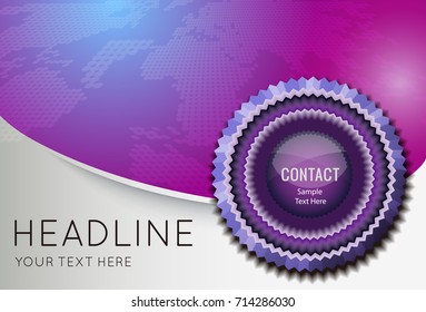 Vector brochure cover template with purple 3d shape. Business brochure cover design, flyer brochure cover, professional corporate brochure cover
