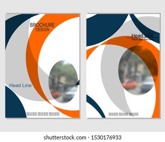 Vector brochure cover templates with blurred cityscape. EPS 10. Mesh background.