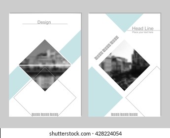 Vector brochure cover templates with blurred cityscape.  Mesh background.