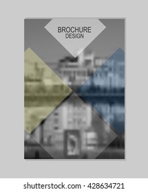 Vector brochure cover templates with blurred cityscape.  Mesh background.