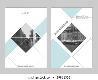 Vector brochure cover templates with blurred cityscape.  Mesh background.