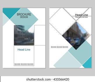 Vector brochure cover templates with blurred cityscape. Mesh background.