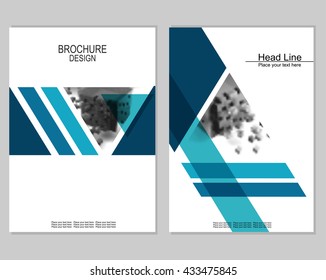 Vector brochure cover templates with blurred abstract cubes. 